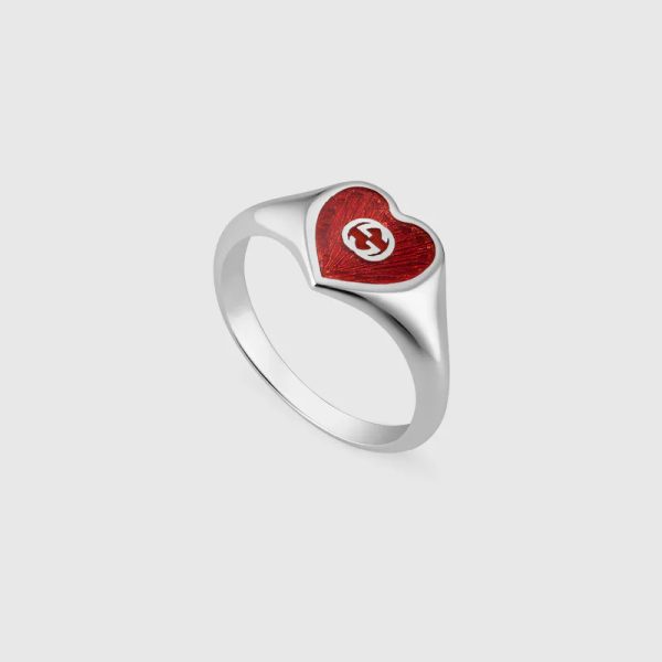 GUCCI HEART RING WITH INTERLOCKING G