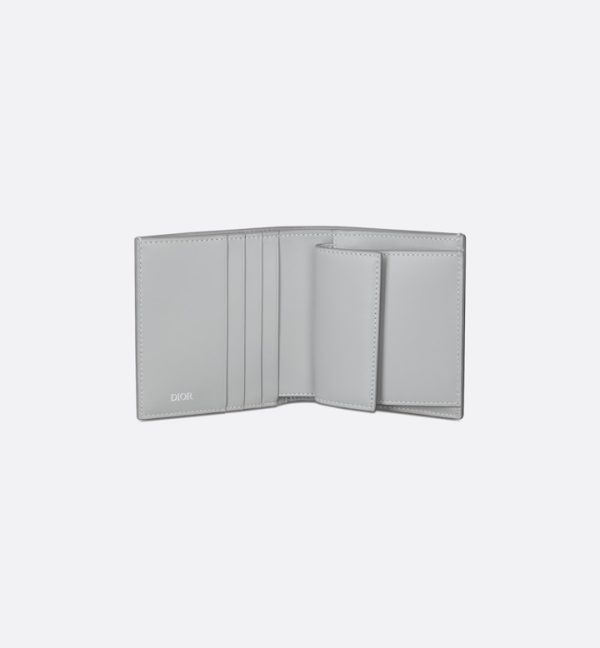 DIOR Compact Vertical Wallet Gray CD Diamond Canvas - Image 3