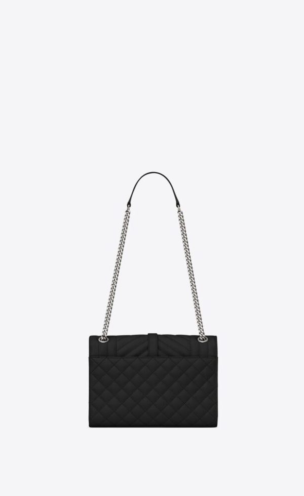 SAINT LAURENT ENVELOPE MEDIUM IN QUILTED GRAIN DE POUDRE EMBOSSED LEATHER - Image 4
