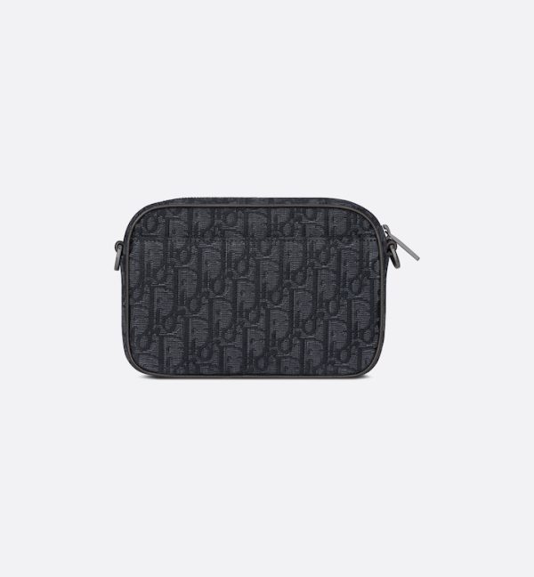DIOR Mini Safari Bag with Strap Black Oblique Jacquard - Image 5
