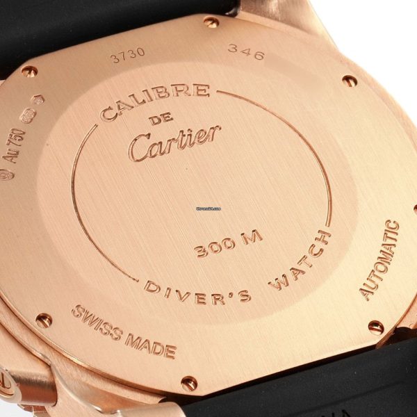 CARTIER Calibre Rose Gold Black Dial Automatic Mens Watch - Image 6