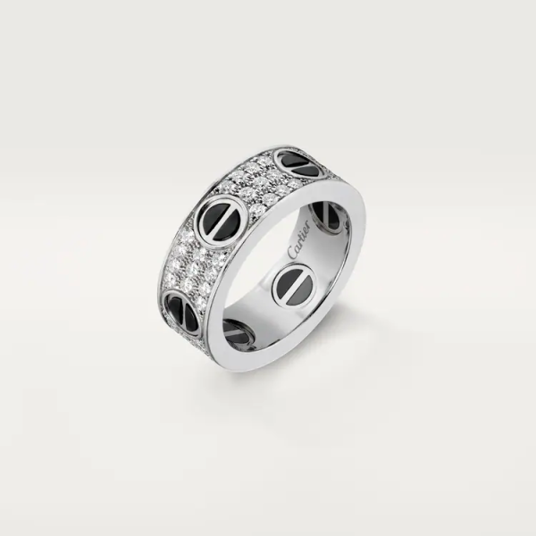 CARTIER LOVE RING, DIAMOND-PAVED, CERAMIC - Image 2