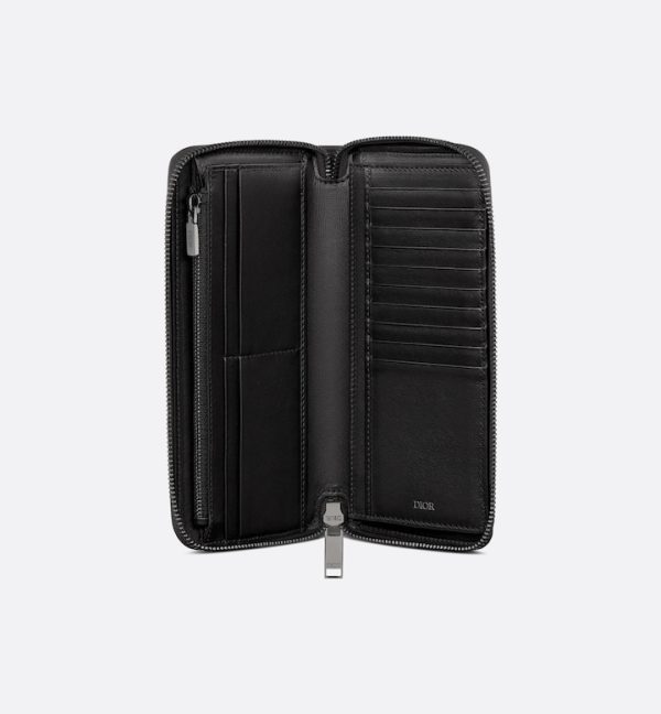 DIOR Vertical Long Zipped Wallet Black Oblique Jacquard - Image 3