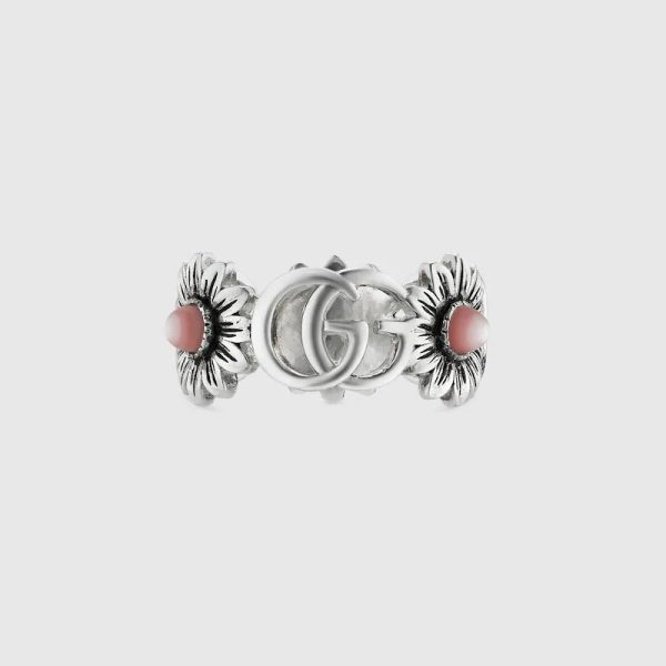 GUCCI DOUBLE G MOTHER OF PEARL RING - Image 5