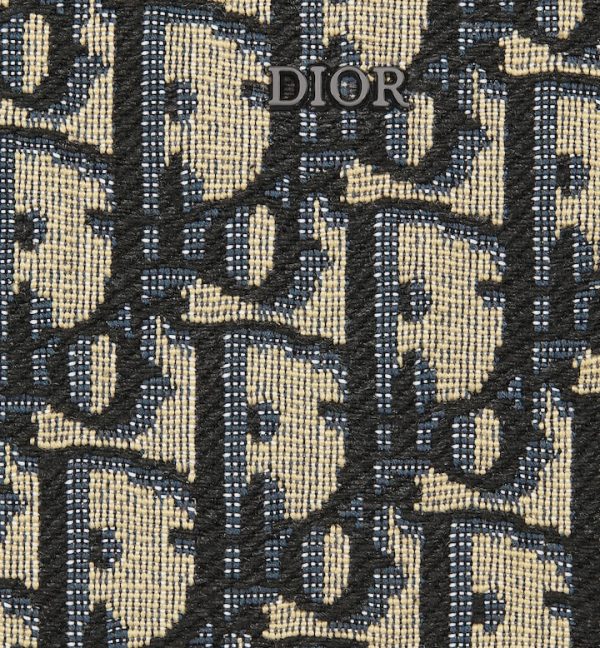DIOR Zipped Long Wallet Beige and Black Oblique Jacquard - Image 4