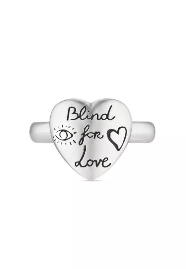 GUCCI Blind For Love Heart Shape Sterling Silver Ring - Image 2