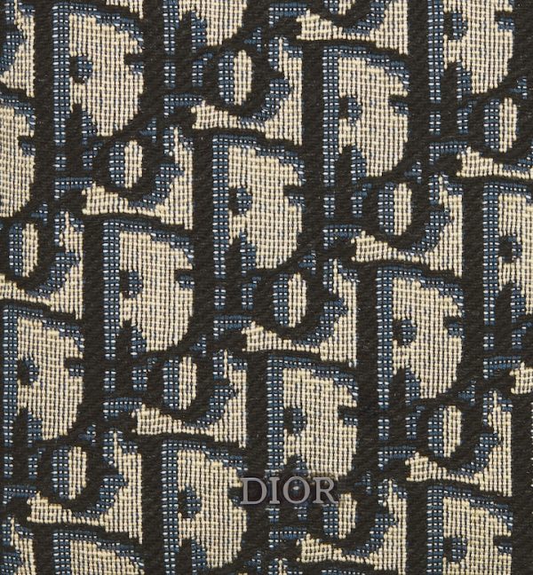 DIOR Vertical Long Zipped Wallet Beige and Black Oblique Jacquard - Image 4