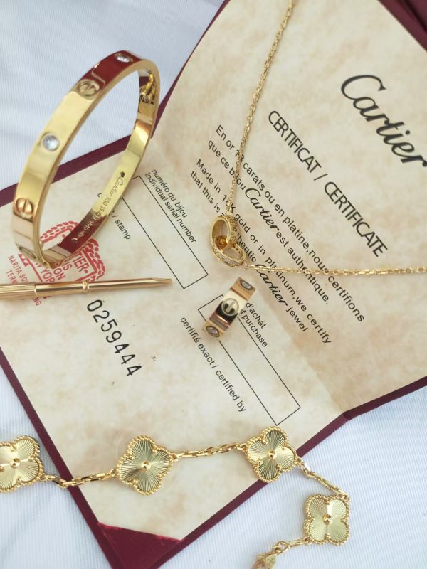CARTIER LOVE BRACELET, 4 DIAMONDS + LOVE RING, 3 DIAMONDS + LOVE NECKLACE, DIAMONDS + VINTAGE ALHAMBRA BRACELET, 5 MOTIFS - Image 3