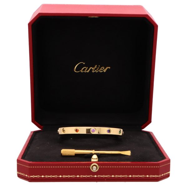 CARTIER Multi Gem Love Bracelet in 18k Yellow Gold - Image 4