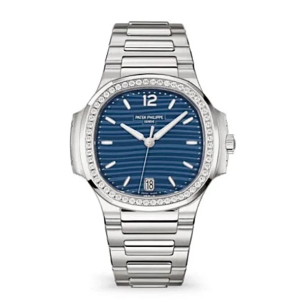Patek Philippe Nautilus 35.2mm | Stainless Steel bracelet | Blue Opaline dial Diamond bezel | Men's Watch 7118-1200A-001