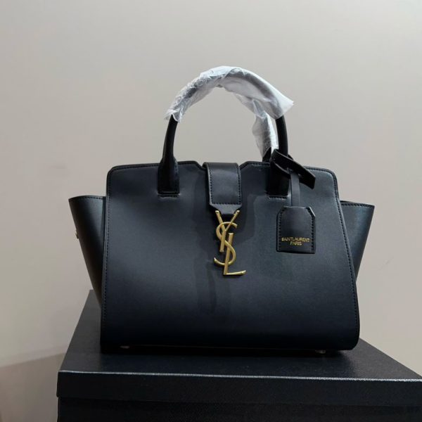 SAINT LAURENT Calfskin Small Monogram Downtown Cabas