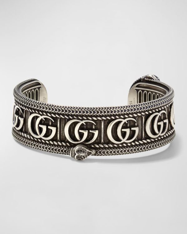 GUCCI Garden Double G Snake Cuff Bracelet - SiLVer