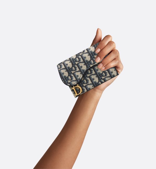 DIOR Saddle Jasmine Gusset Card Holder - Image 6
