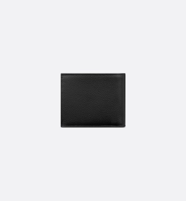 DIOR Saddle Bifold Wallet Black Grained Calfskin Marquetry and Black Oblique Jacquard - Image 5