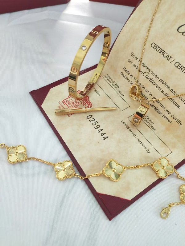 CARTIER LOVE BRACELET, 4 DIAMONDS + LOVE RING, 3 DIAMONDS + LOVE NECKLACE, DIAMONDS + VINTAGE ALHAMBRA BRACELET, 5 MOTIFS - Image 5