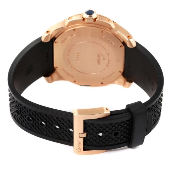 CARTIER Calibre Rose Gold Black Dial Automatic Mens Watch - Image 7