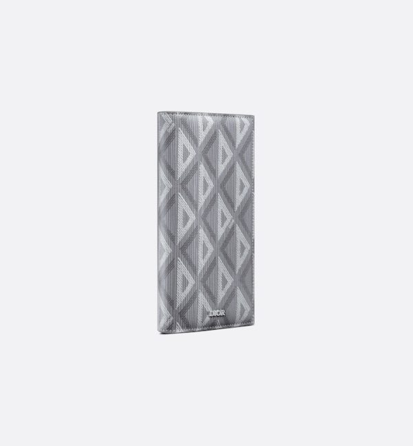 DIOR Vertical Bifold Wallet Gray CD Diamond Canvas - Image 2