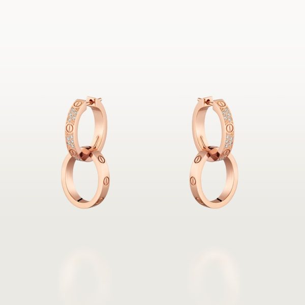 CARTIER LOVE EARRINGS, MULTIWEAR, HALF-PAVED