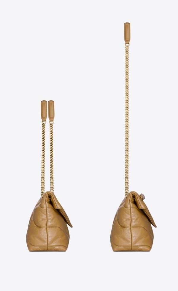 SAINT LAURENT SMALL PUFFER IN CRINKLED LEATHER - Image 4