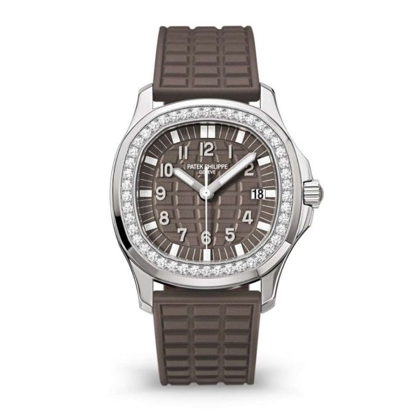 Patek Philippe Aquanaut Luce 36.3 mm | Brown rubber strap | “Safari Brown” embossed dial Diamond bezel | Ladies Watch 5067A-023