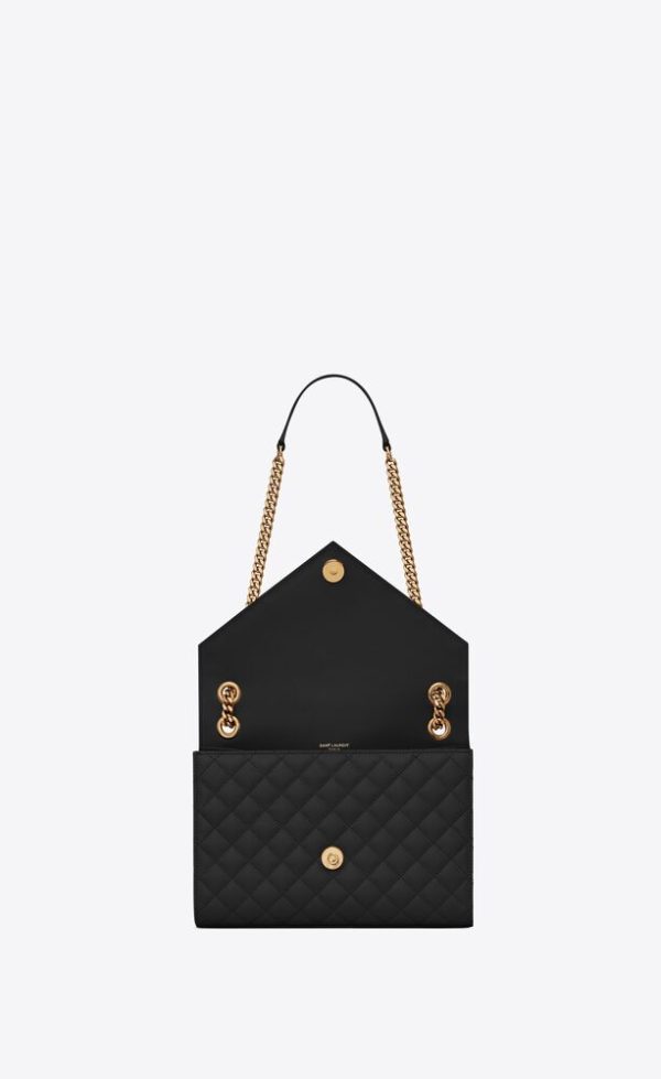 SAINT LAURENT ENVELOPE MEDIUM IN QUILTED GRAIN DE POUDRE EMBOSSED LEATHER - Image 5