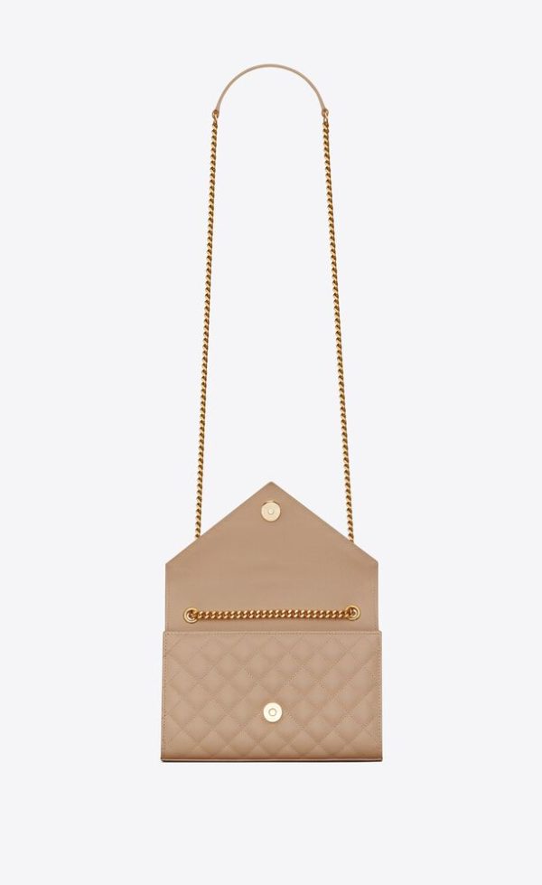 SAINT LAURENT ENVELOPE SMALL IN QUILTED GRAIN DE POUDRE EMBOSSED LEATHER - Image 5