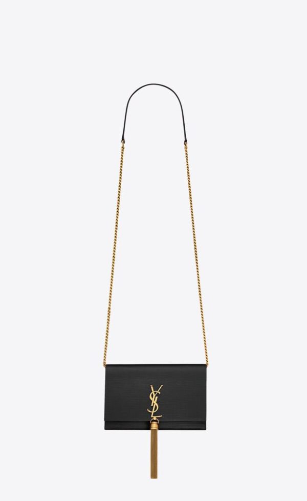 SAINT LAURENT SATIN KATE CHAIN WALLET