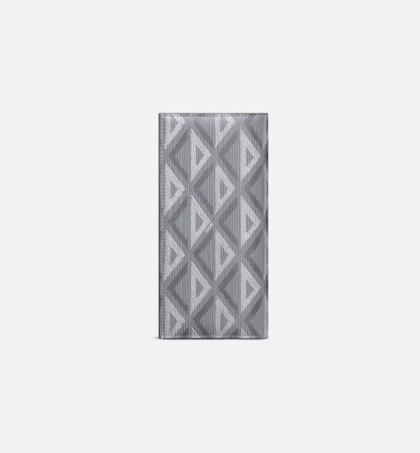 DIOR Vertical Bifold Wallet Gray CD Diamond Canvas - Image 6