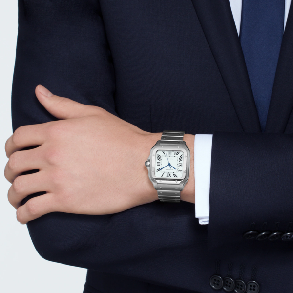 CARTIER SANTOS DE , LARGE MODEL And Leather Bracelets - Image 5