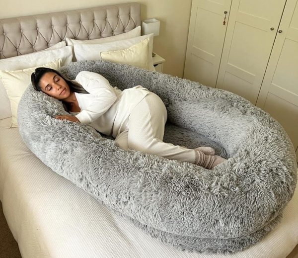 ✨TODAY ONLY🔔Luxury Super Large Sleep Deeper Oval Bed Human Dog Bed