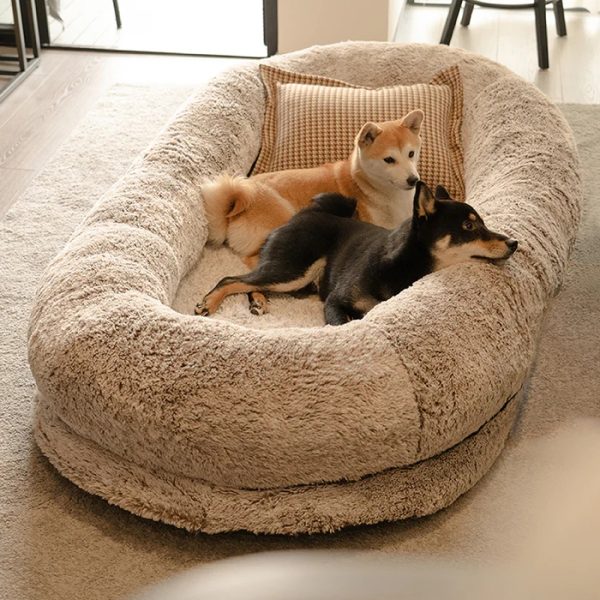✨TODAY ONLY🔔Luxury Super Large Sleep Deeper Oval Bed Human Dog Bed - Image 7