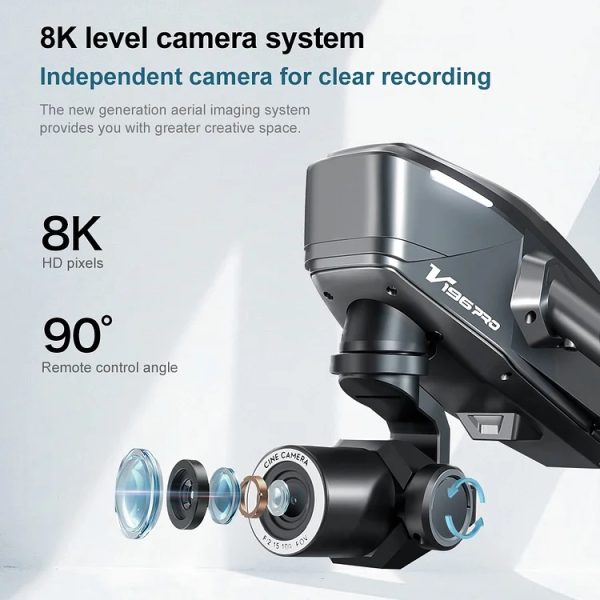 ✨TODAY ONLY🔔 Drone with 8K camera for adults, v196 rc quadcopter with auto return, follow me, brushless motor, circular flight, waypoint, altitude hold, headless mode, 28 minutes long flight time!! - Image 7